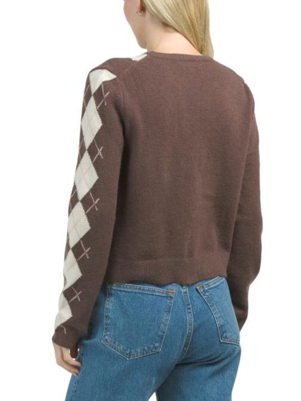 IDEM DITTO Intarsia Argyle Cardigan - Picture 2 of 2